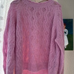 J. Crew Lavender Lace Knit Women's Sweater
